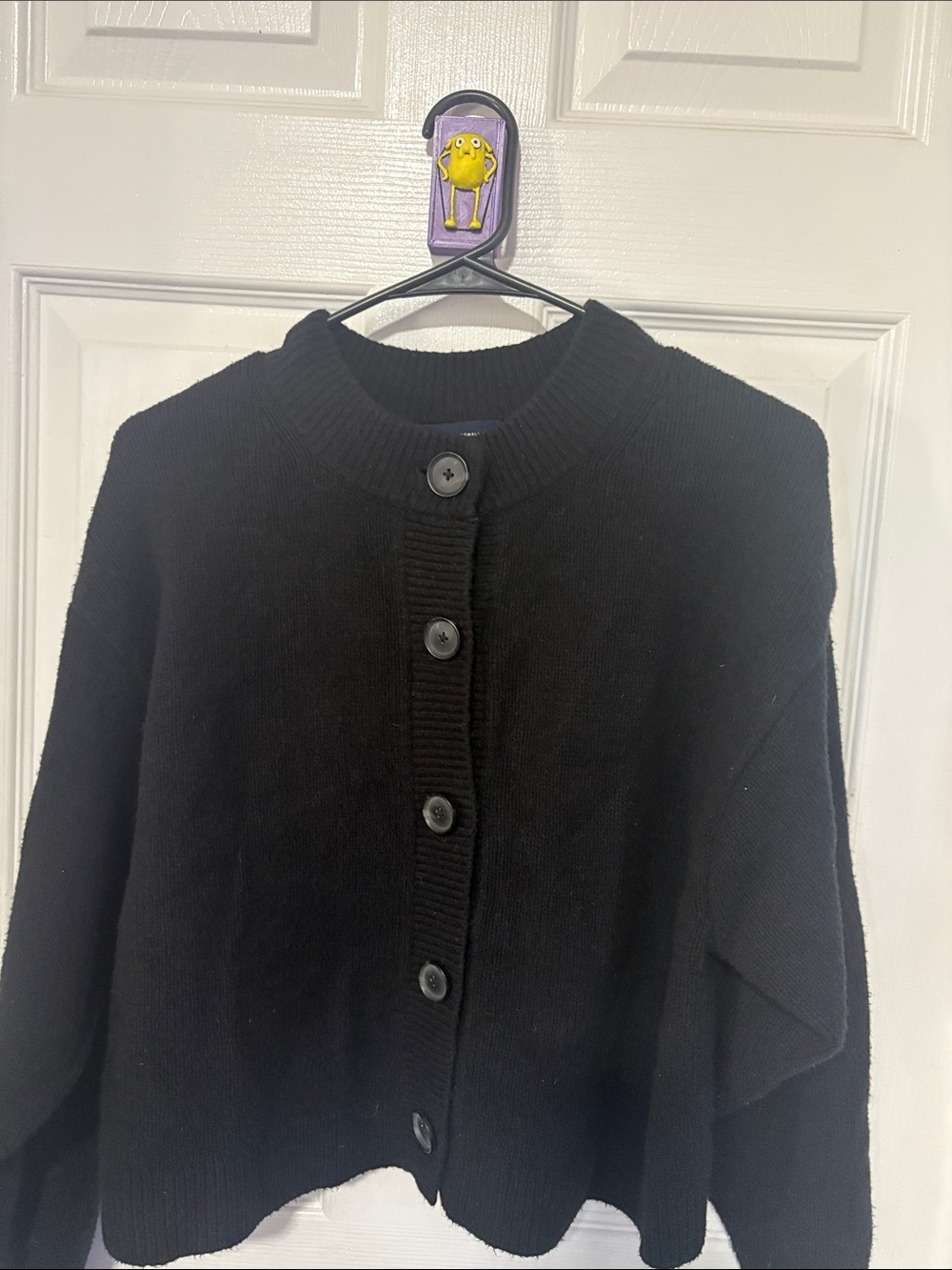 GAP Black Button-Front Ribbed Cardigan